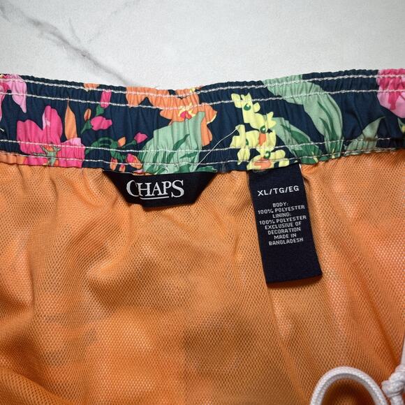 Men's Swim Shorts Swimming Trunks Beach Board Swimwear Lined NWT Chaps Tropical - Picture 3 of 12